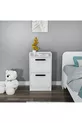 Table de chevet moderne pour chambre d'adolescent Luses à 2 tiroirs, blanc - Luses