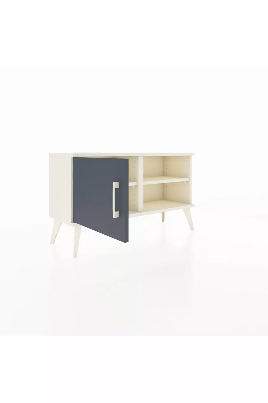 Commode Arges avec 2 étagères et une porte Pierre de lune-Anthracite/Pierre de lune
