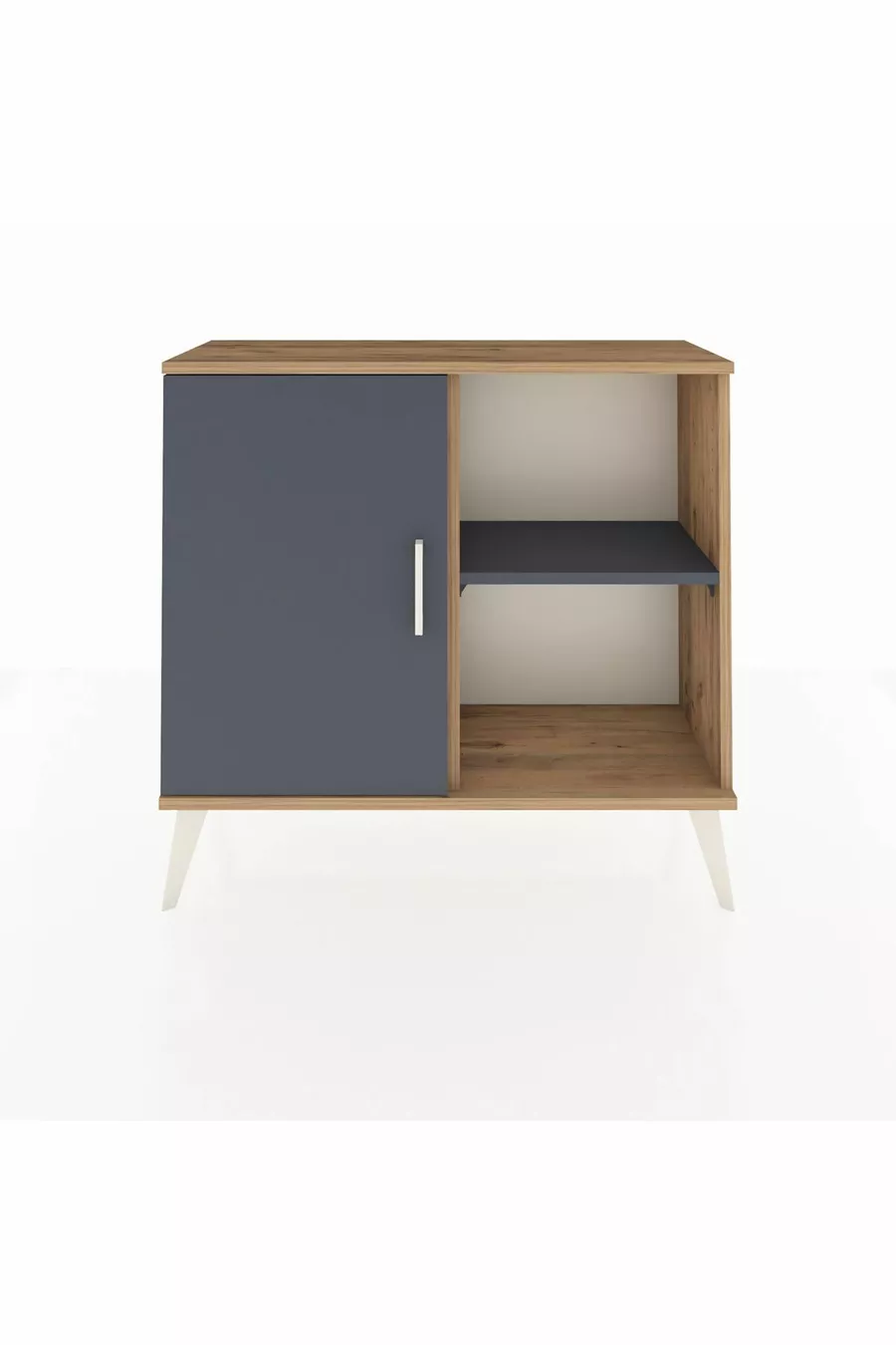 Commode Arges à 2 étagères avec 1 porte, pin-anthracite