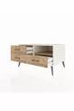 Commode Kronos avec une étagère et 3 tiroirs, Pierre de Lune-Pin