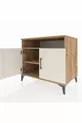 Commode Kronos 2 étagères 2 portes Pin-Pierre de Lune