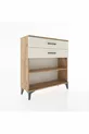 Commode Arges à une étagère et 2 tiroirs en pin-pierre d'onyx