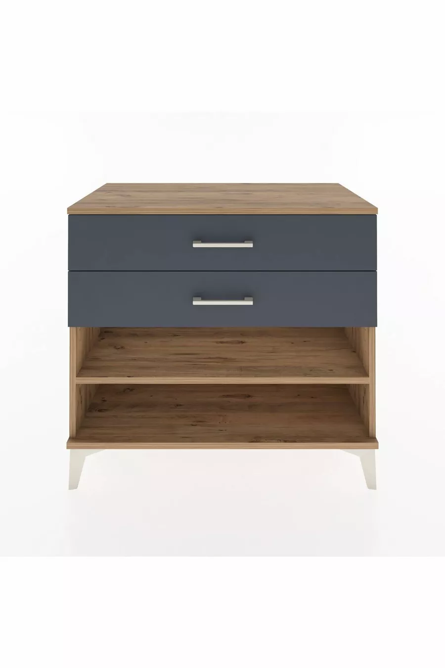 Commode Hyperion à une étagère et 2 tiroirs Pin-Anthracite