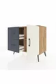 Commode Hyperion avec une seule étagère, 2 tiroirs et une porte, pin-gris/anthracite