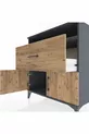 Commode Hyperion à une étagère, un tiroir et deux portes, Anthracite-Épicéa