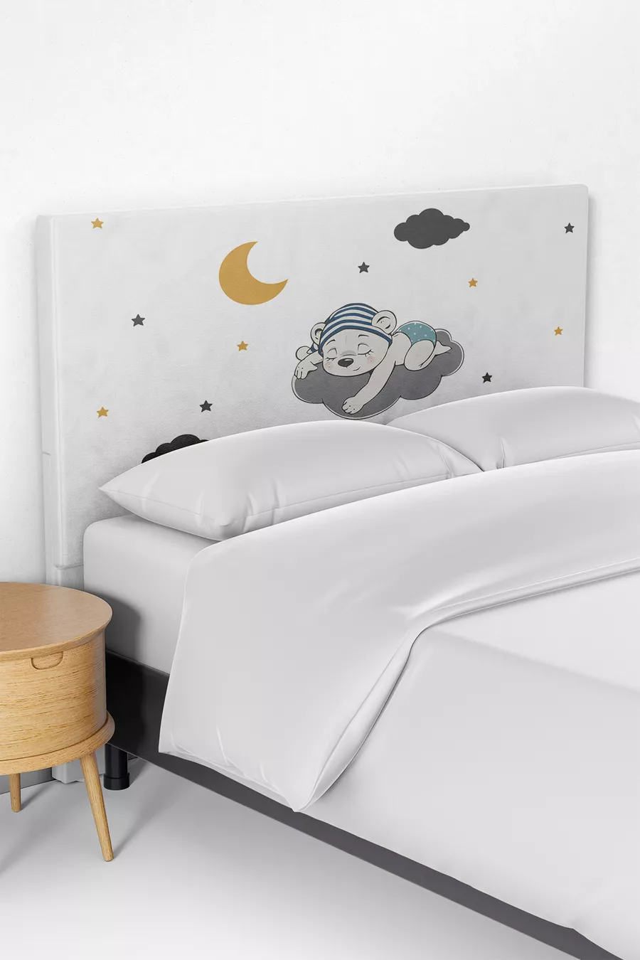 Housse de tête de lit pour lit coffre Chambre d'enfant Ours endormi