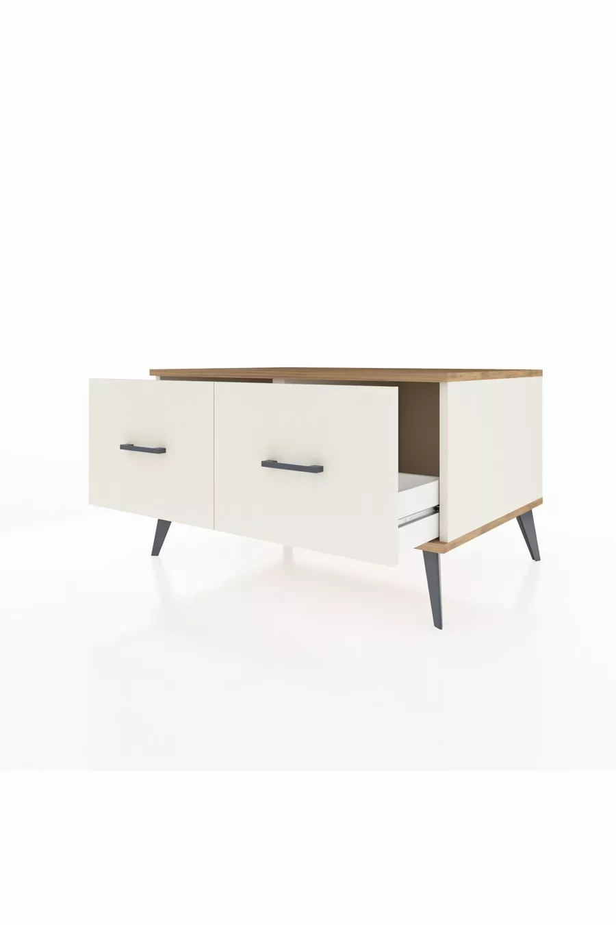 Commode Kronos 2 tiroirs Pierre de Lune-Pin/Pierre de Lune