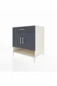Commode Kronos avec 2 étagères, 1 tiroir et 2 portes, Pierre de Lune-Anthracite