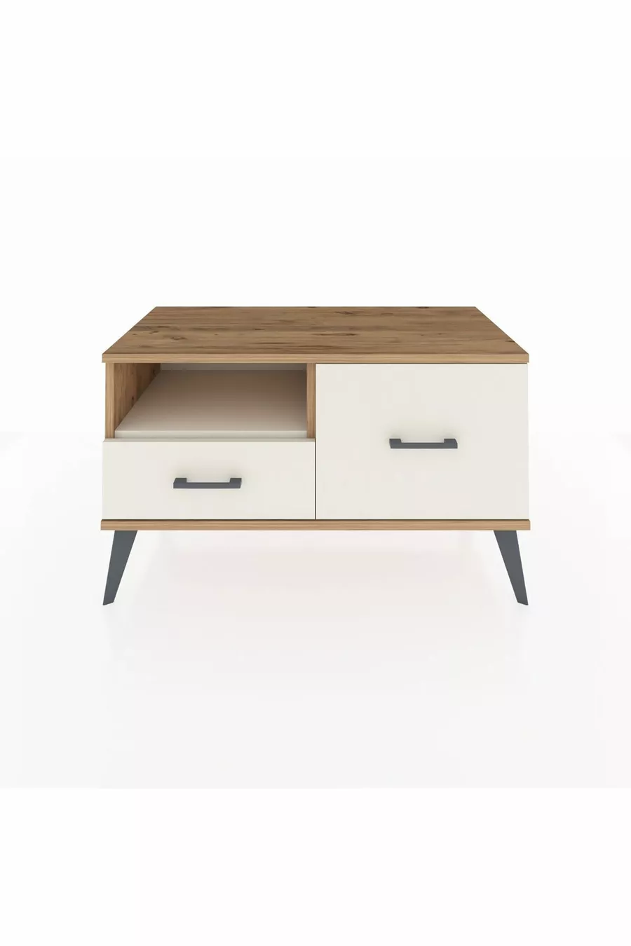 Commode Hyperion à une étagère et 2 tiroirs en pin-pierre d'onyx