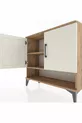 Commode Arges 2 étagères 2 portes Pin-Pierre d'Agate