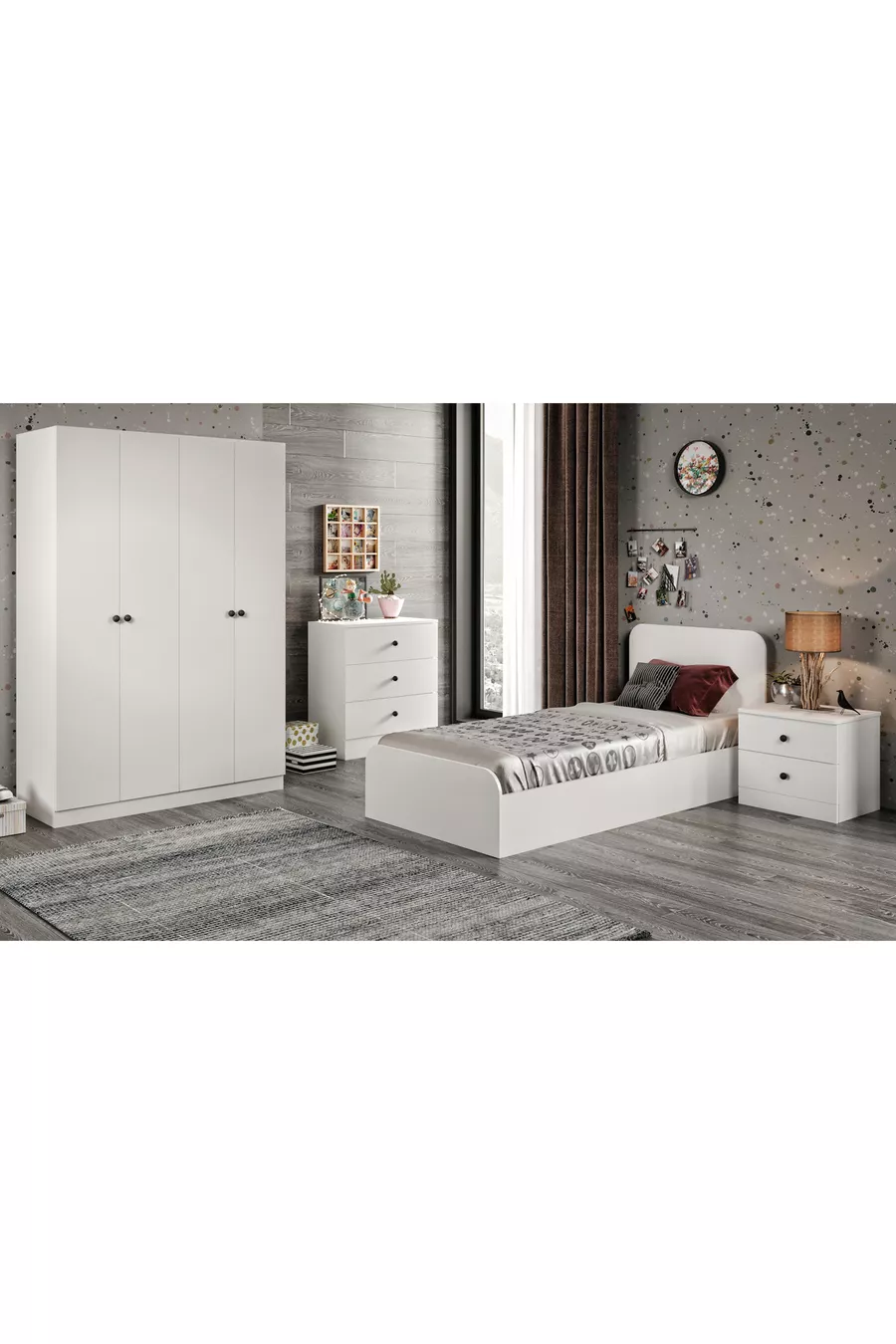 CHAMBRE JEUNE AKASYA ROS ET BUREAU