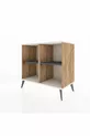 Commode Hyperion 2 étagères Pin-Pierre d'Agate/Anthracite