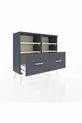 Commode Arges 4 étagères 2 tiroirs Anthracite-Silex/Anthracite
