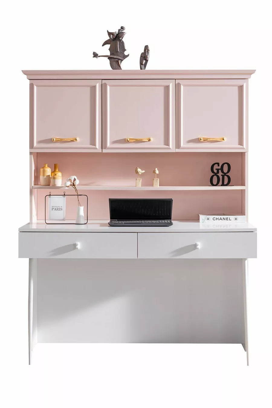 Chambre d'enfant Rosa - Armoire 3 portes, Lit, Table de chevet, Bureau