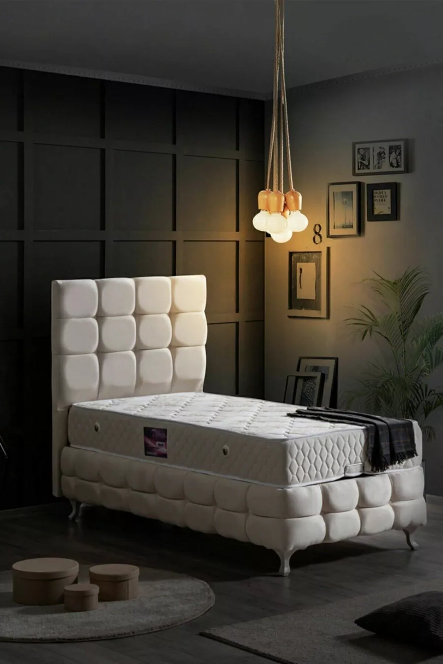 Ensemble Duke Lux Ikili, tête de lit pour lit simple