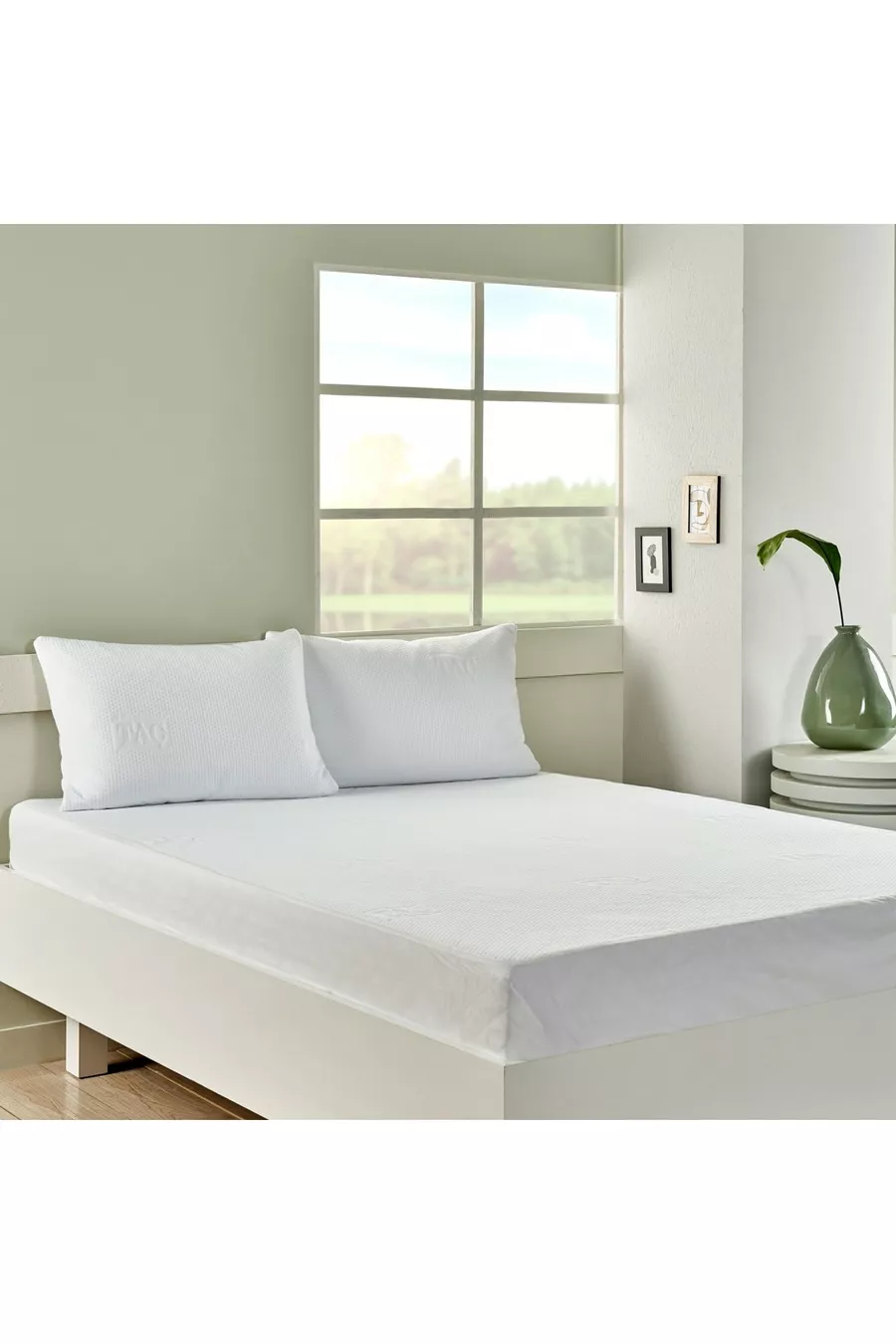 Protège-matelas parfait pour lit double, blanc