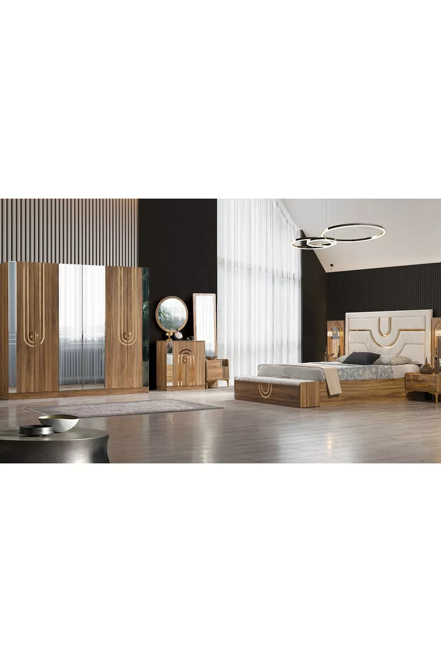 Ensemble de chambre à coucher Safir Noyer