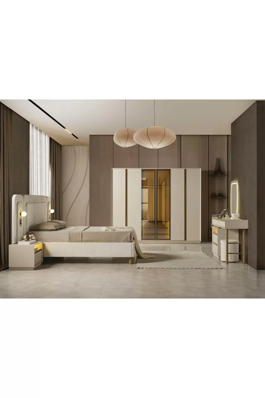 ENSEMBLE DE CHAMBRE À COUCHER PERLE
