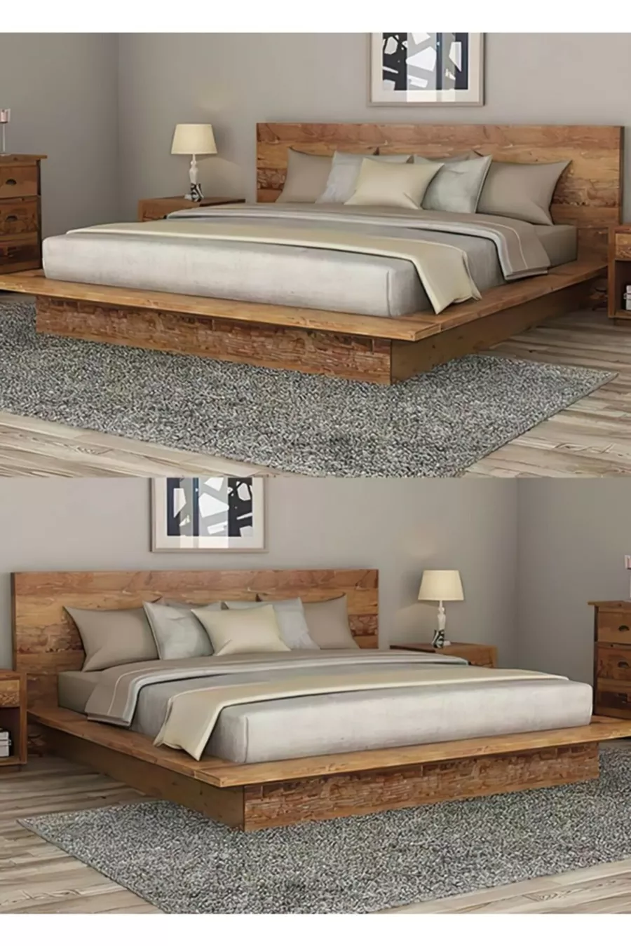 Lit en bois marron