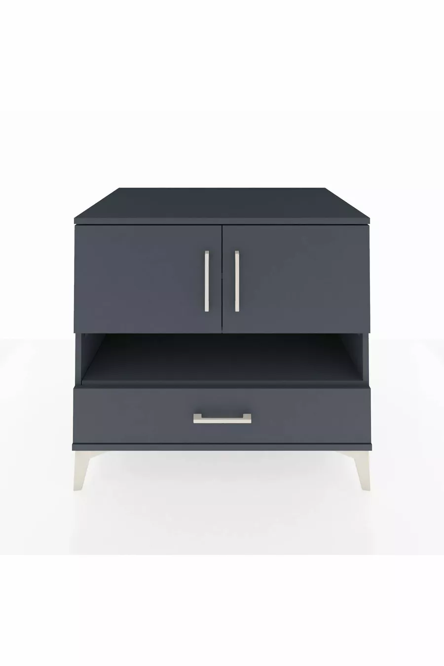 Commode Kronos avec 3 étagères, 1 tiroir et 2 portes, Anthracite-Anthracite