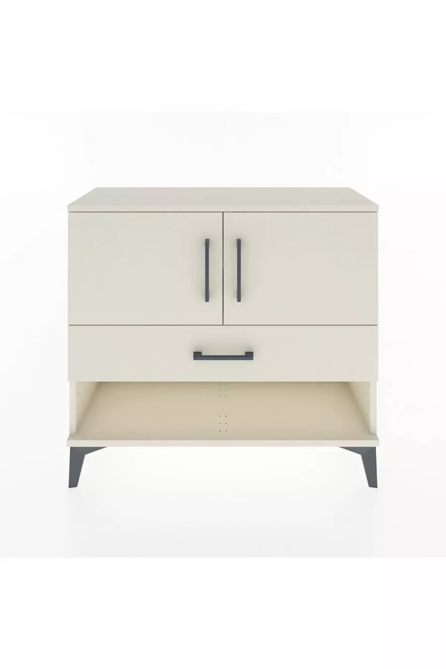 Commode Arges 2 étagères, 1 tiroir, 2 portes, Pierre de lune-Pierres de lune