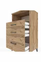 Table de chevet Hyperion avec une étagère et 3 tiroirs en pin-pin
