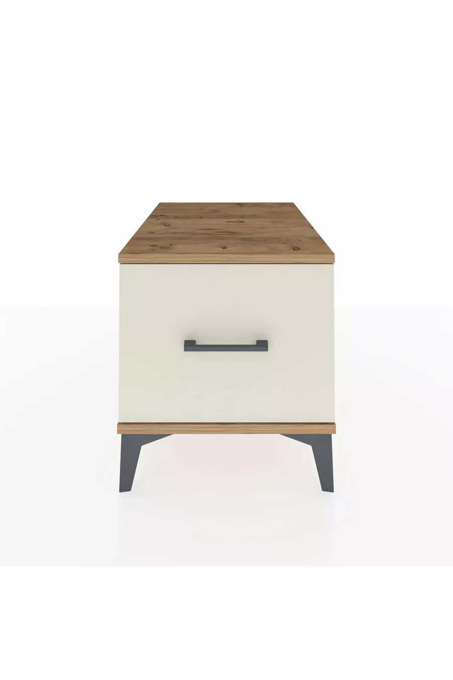 Kronos Table de chevet à un tiroir Pin-Pierre de lune