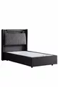 Ensemble Lit Double Zagreb, Tête de Lit et Sommier Simple, Anthracite