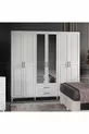 Ensemble de chambre à coucher complet en MDF blanc avec 6 portes, montage gratuit