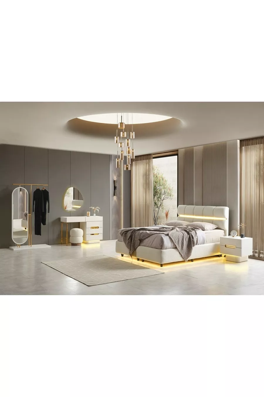 ENSEMBLE DE CHAMBRE À COUCHER BASEL EN MDF