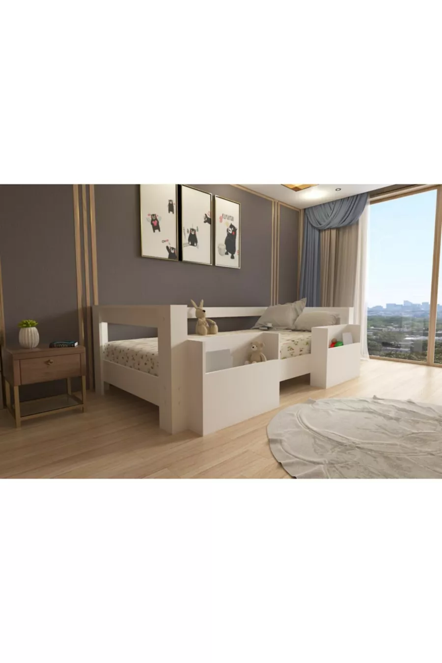 Lit en MDF compatible Montessori -1