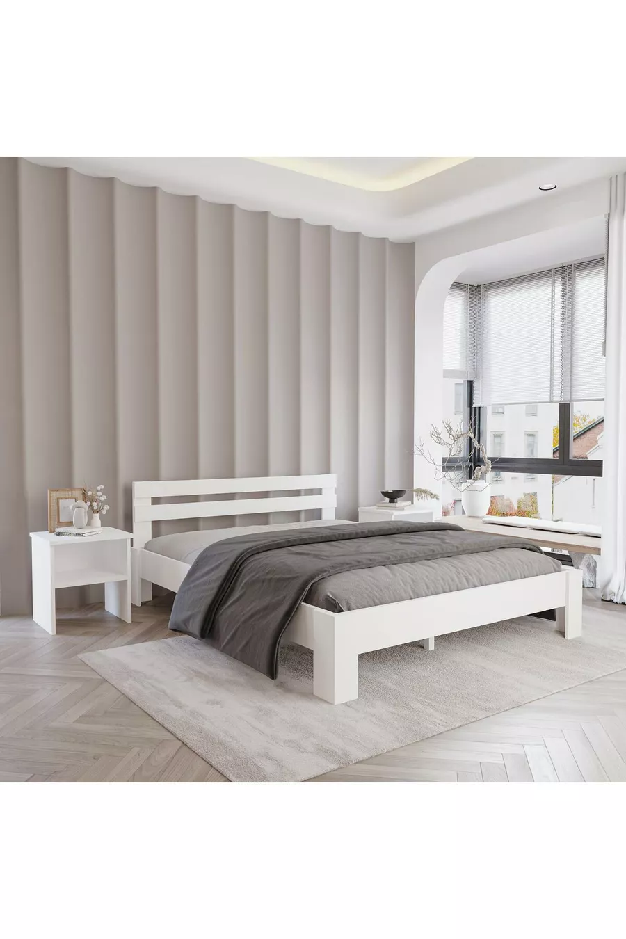 Lit en MDF Compatible Simple et Double | Installation Facile