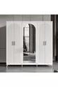 - Montage gratuit - Ensemble complet de chambre à coucher en MDF blanc Oslo à 6 portes
