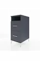 Table de chevet Kronos avec une étagère et 2 tiroirs Anthracite-Anthracite