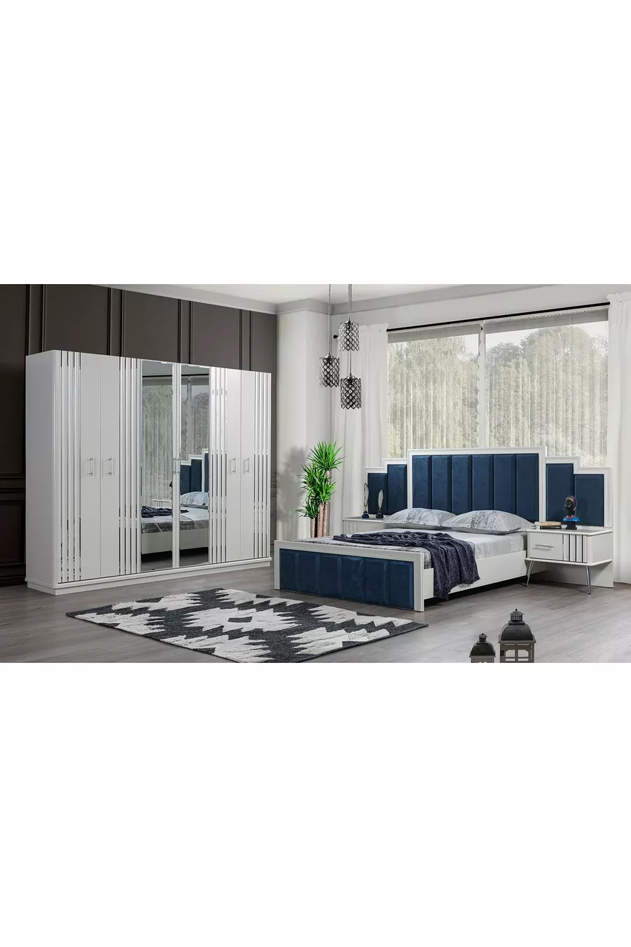 Ensemble de chambre à coucher Erva à base de MDF