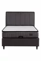 Ensemble de Lit avec Sommier Coffre et Tête de Lit Royal Plus, Matelas à Ressorts avec Protection, Anthracite
