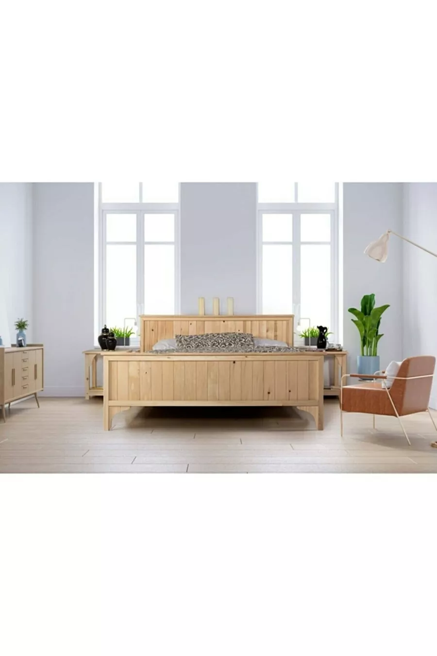Lit en bois massif Mika