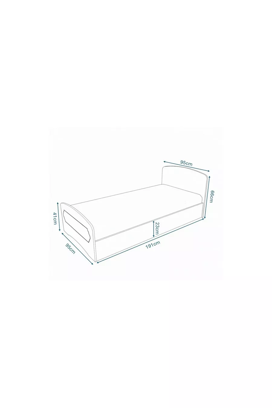 Lit simple en MDF Soft Tek - Compatible avec les matelas Cm X x Cm