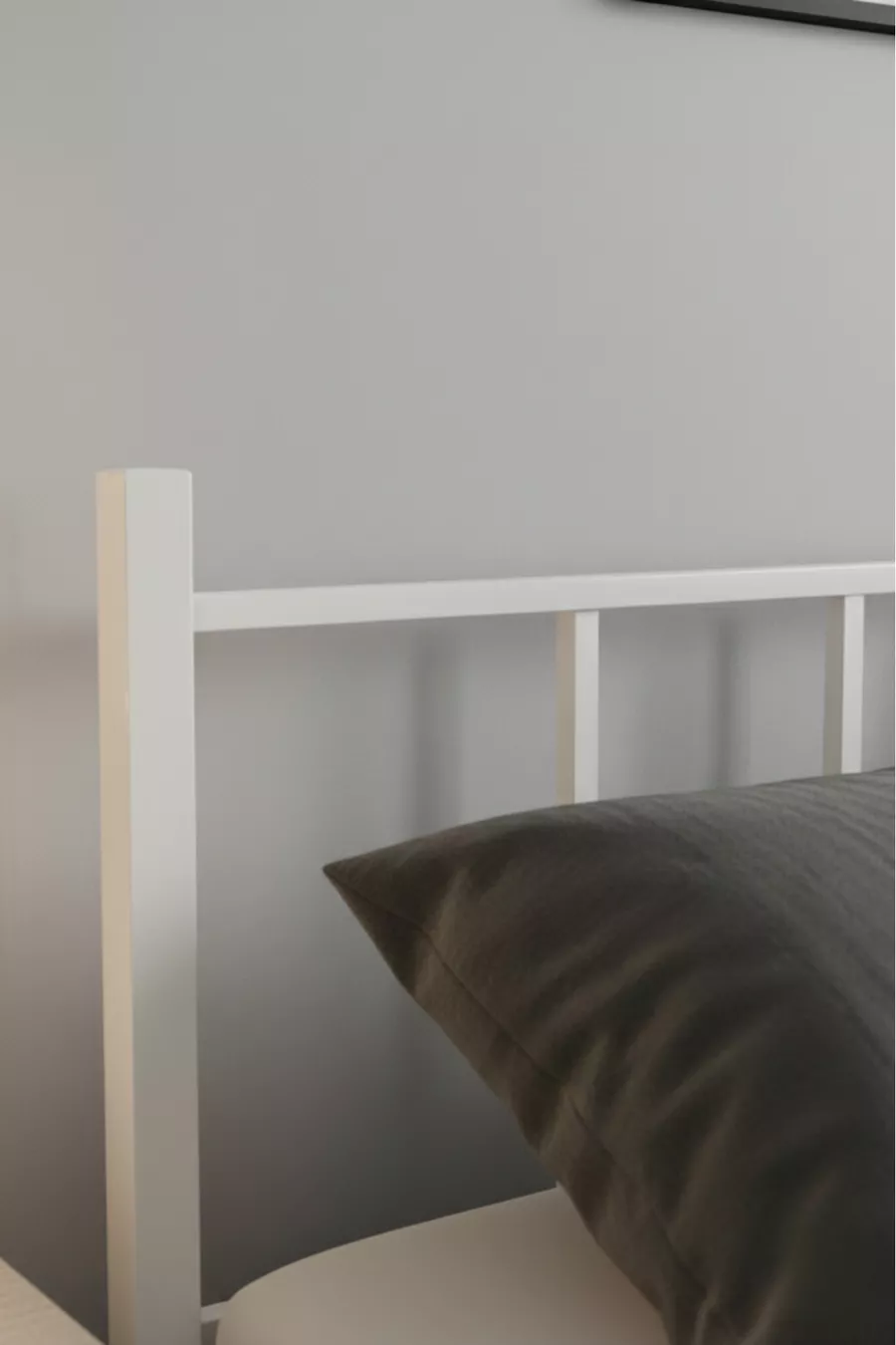 Lit en métal forgé pour une personne, blanc