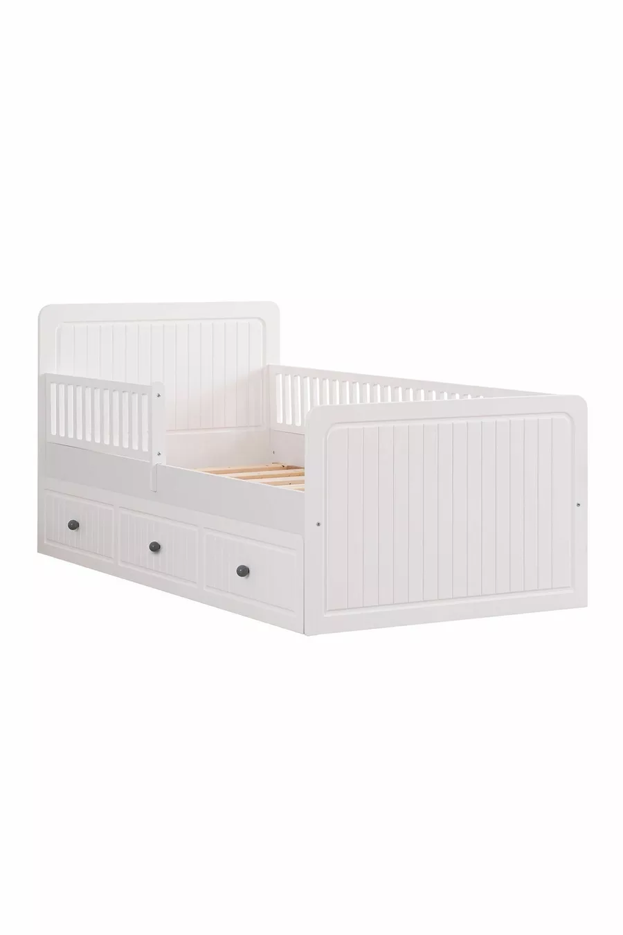 Lit Montessori avec tiroir pour bébé, Lit Montessori Lena avec tiroir - Blanc