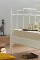 Lit en métal forgé Hatkus pour une personne - blanc (avec lattes en bois)