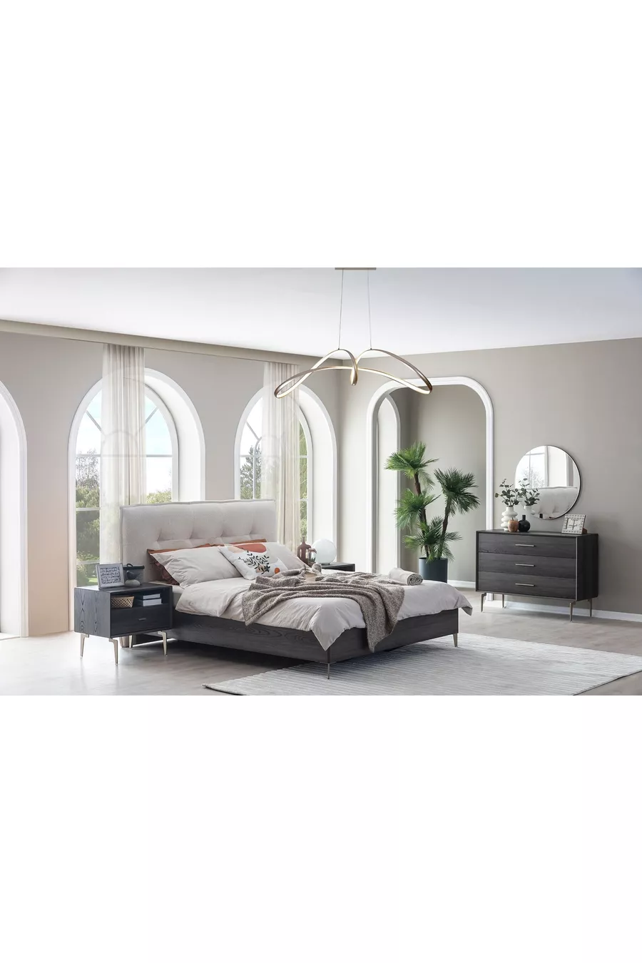 ENSEMBLE DE CHAMBRE PANDOR NOX, NOYER FONCÉ