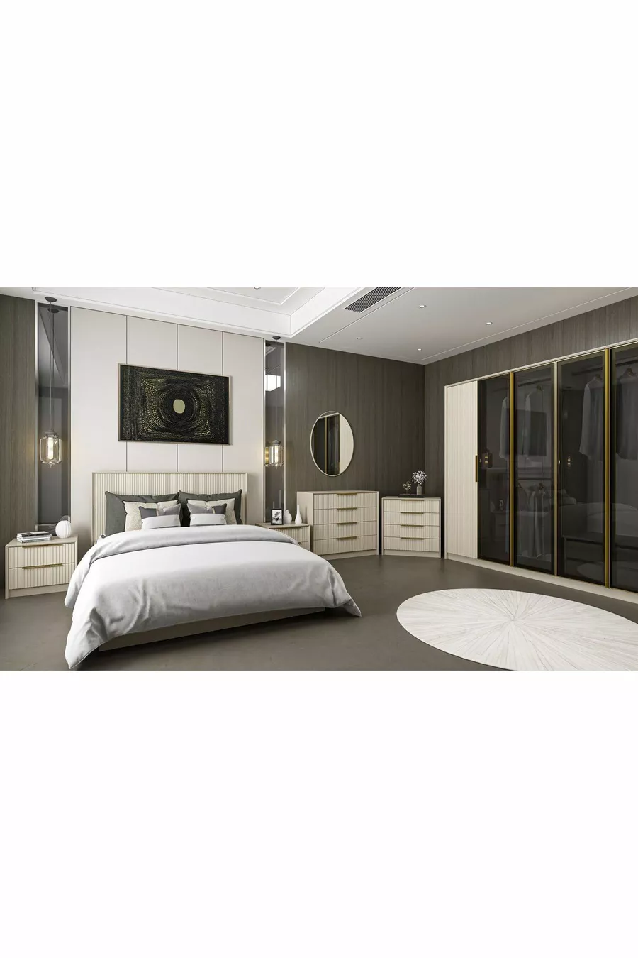 Ensemble de chambre à coucher Kale Luxe - grès - Set 2