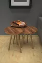 Ensemble de 3 tables gigognes rondes – Pieds en bois, style moderne, table à café et de présentation en noyer