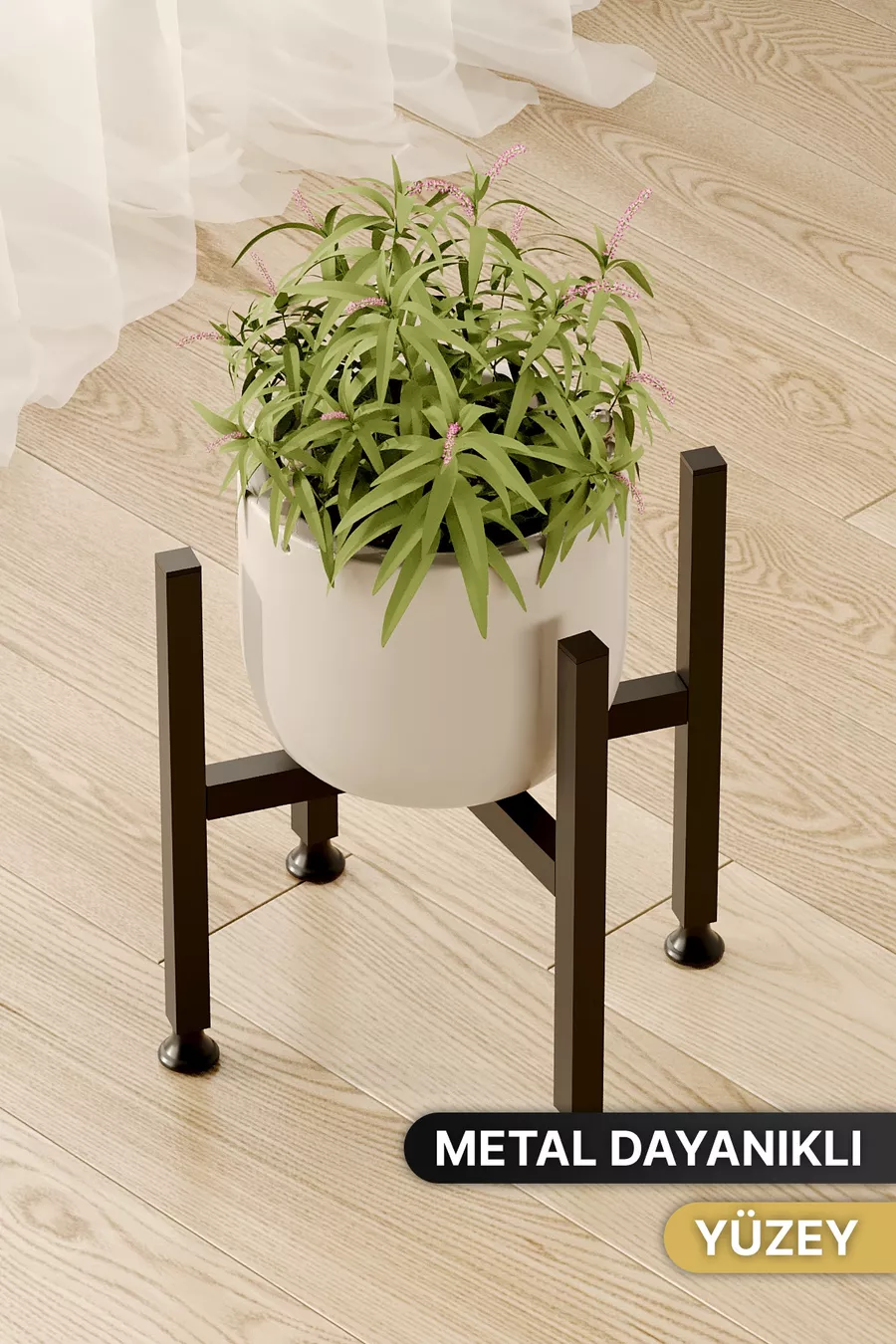 Table de Pot Mini Potées Support de Fleurs Métallique Décoratif Pieds Réglables en Acier Inoxydable  cm Porte-Plantes