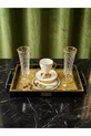 Ensemble de 6 verres à pied avec détails en or cristal pour café/létre/boissons/acier/eau/cocktail* ml