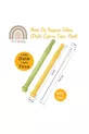 Suceur de dent pour bébé en silicone (hochet-tube à mâcher-paille) 2 hochets 1 brosse