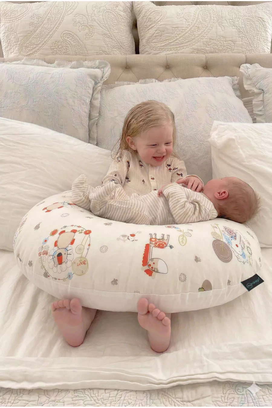 Coussin d'allaitement double face / Coussin de soutien pour bébé, Coussin de grossesse, Tissu en coton, Série Animal