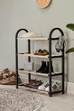 Meuble à chaussures midi à 4 compartiments avec barres en bois, capacité de 8 paires de chaussures, unité étagère de qualité 1ère classe
