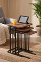 Table Basse Gigogne Pied Métal Ensemble de 3 Tables d'Appoint pour Canapé Zino Pin Atlantique